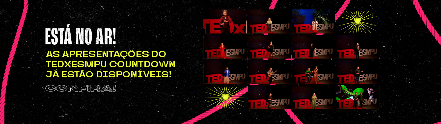 Está no ar! Assista as palestras do TEDxESMPU Countdown